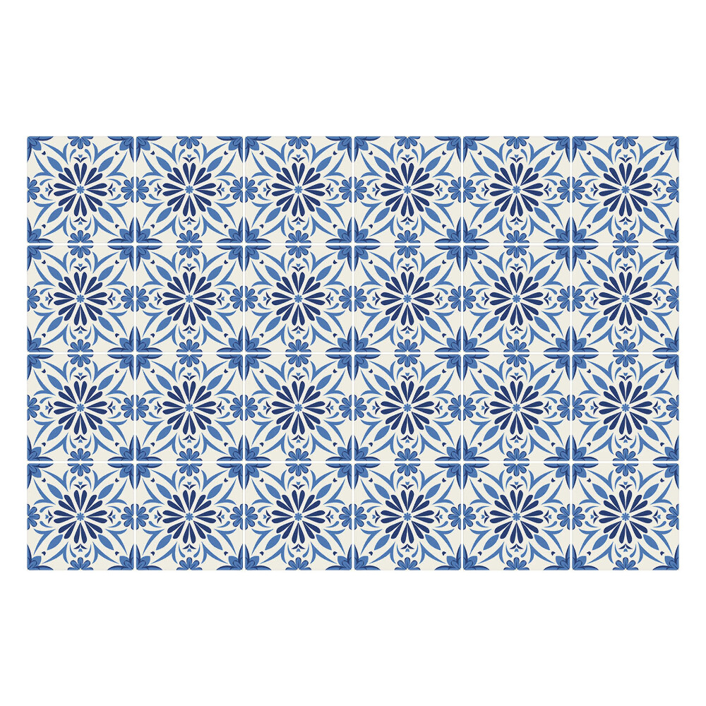 Samolepka na dlaždice Kostkovaný květinový motiv