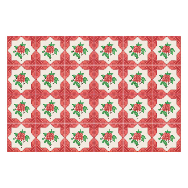 Nálepka na dlaždice Květinové motivy růží