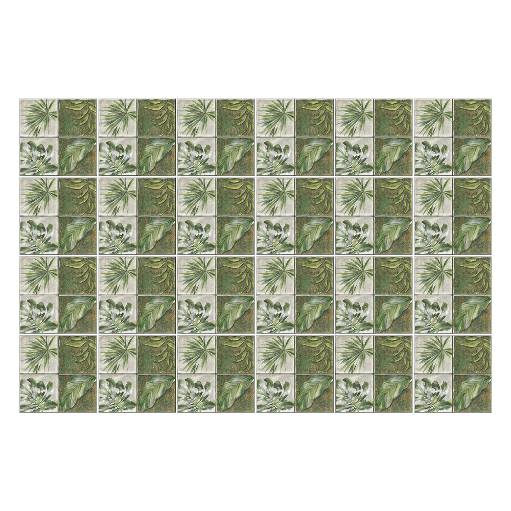 Samolepka na dlaždice Listí na starých dlaždicích