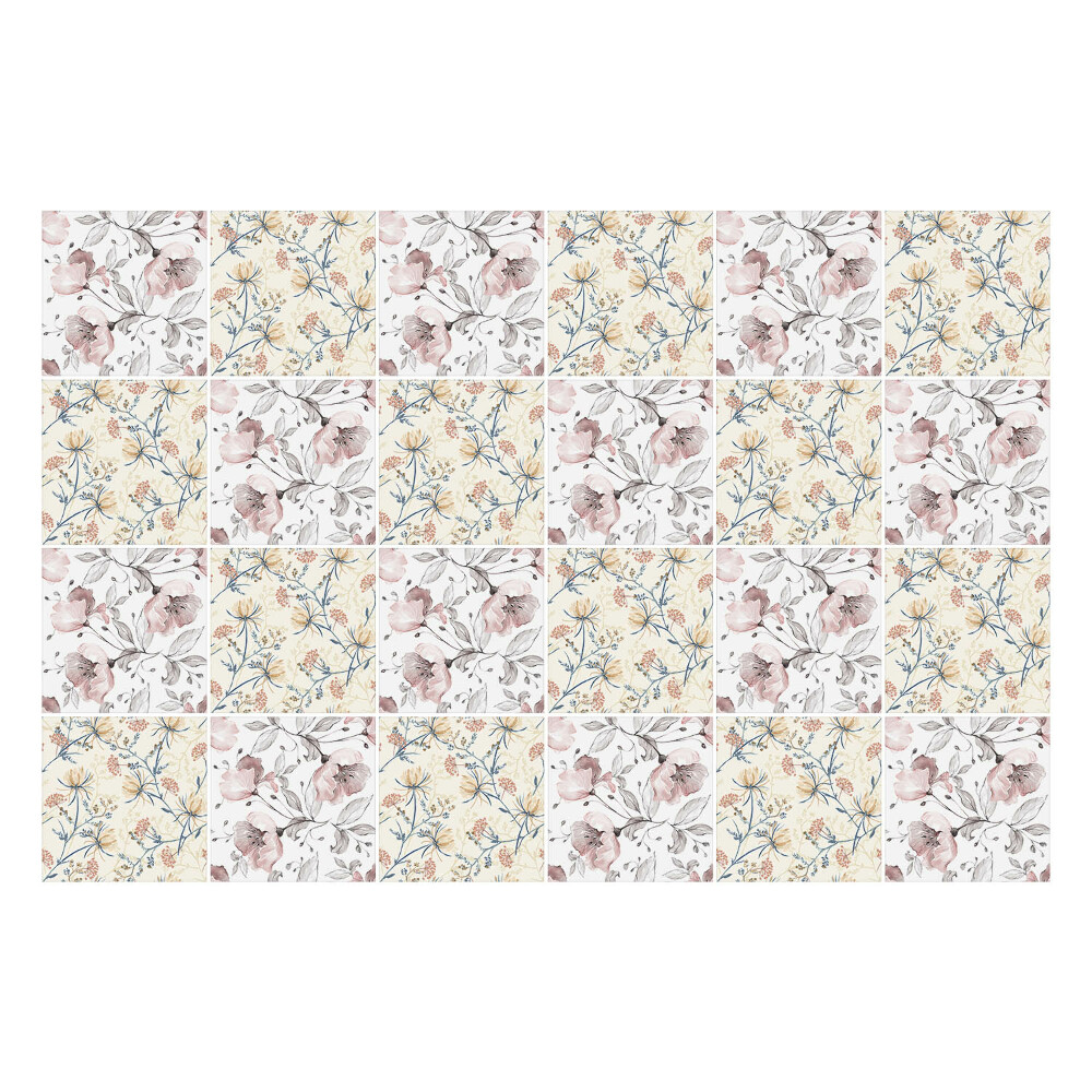 Samolepka na dlaždice Květinový motiv s větvičkami