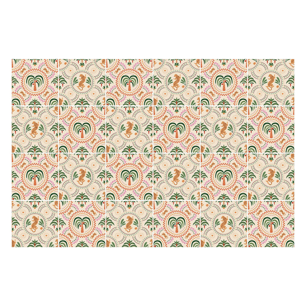 Samolepka na dlaždice Tropické listy a ananas