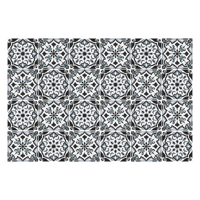 Samolepka na dlaždice Květinové ozdoby v kruzích