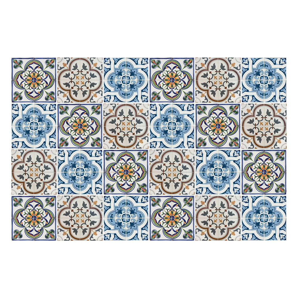 Samolepka na dlaždice Květinové ozdoby v mozaice