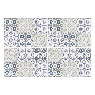 Samolepka na dlaždice Kostkované květinové motivy