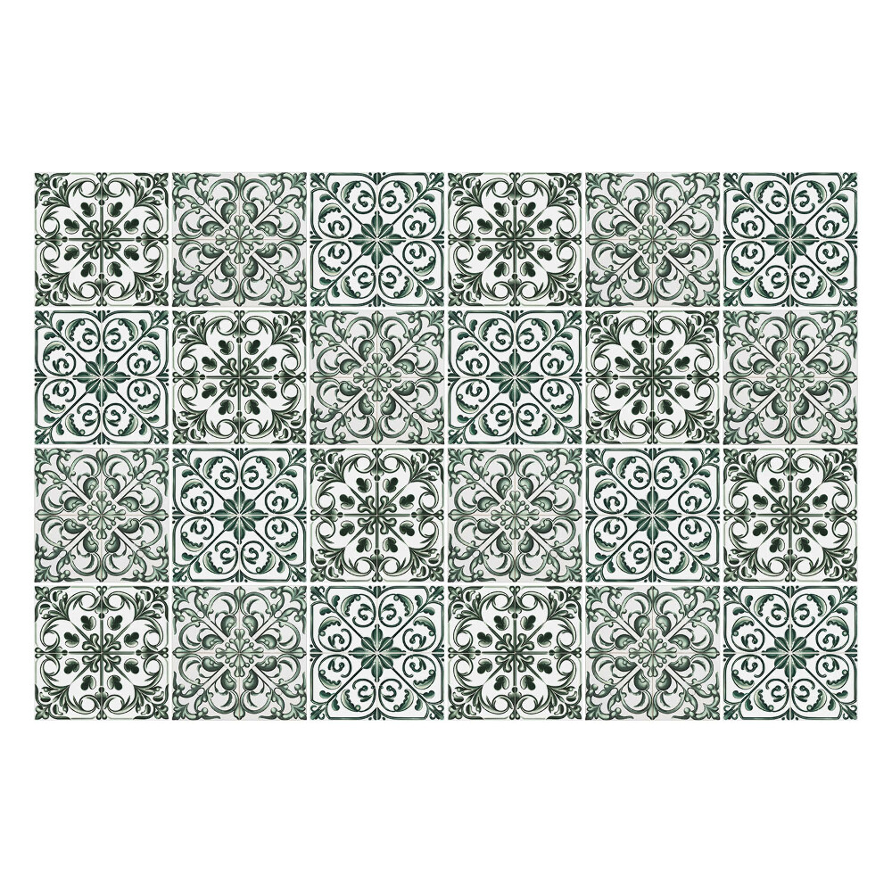 Nálepka na dlaždice Vzorované zelené dlaždice