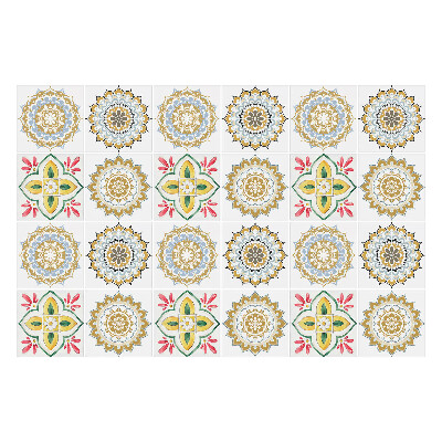 Nálepka na dlaždice Květinové mandaly a ozdoby