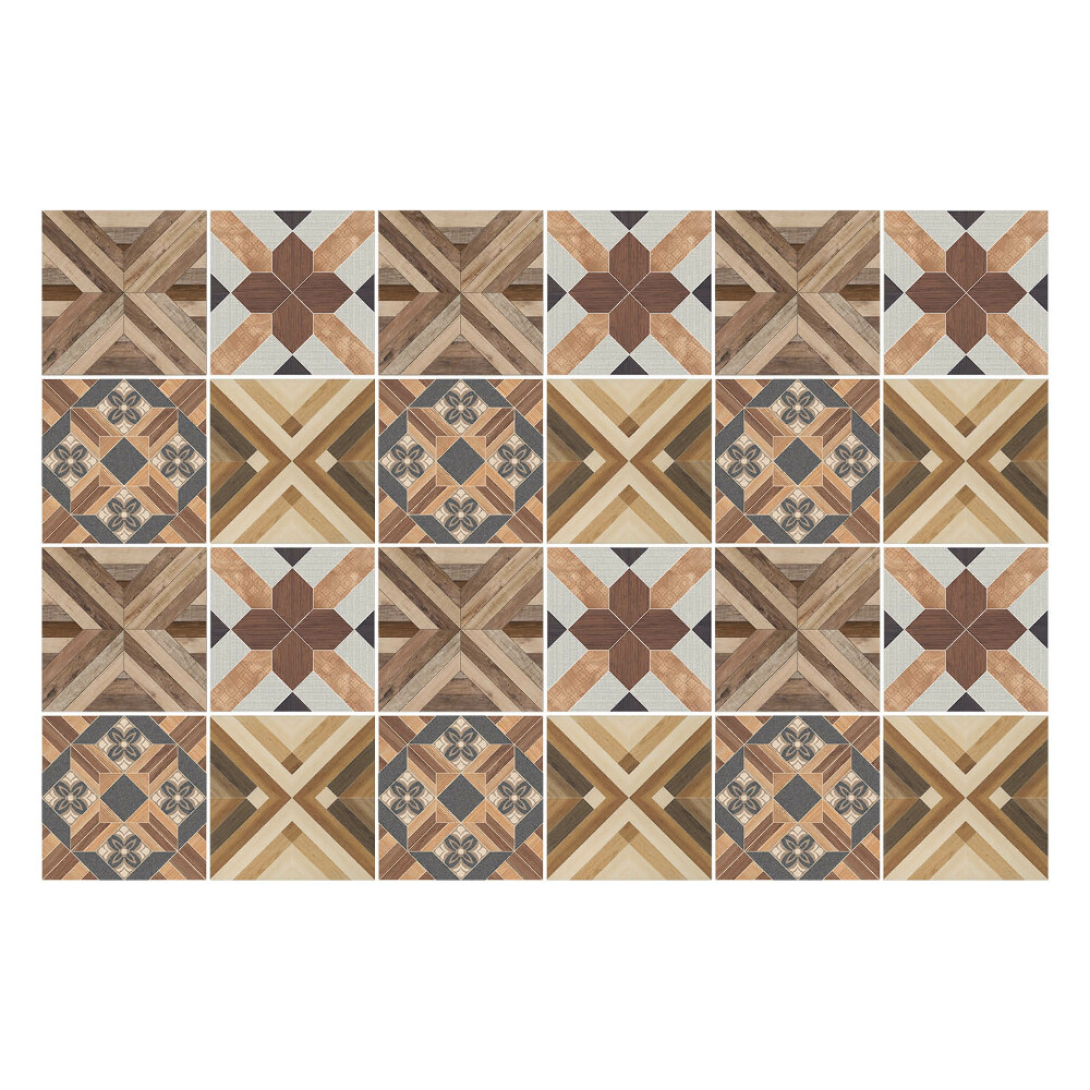 Samolepka na dlaždice Geometrické dřevěné aranžmá