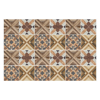 Samolepka na dlaždice Geometrické dřevěné aranžmá