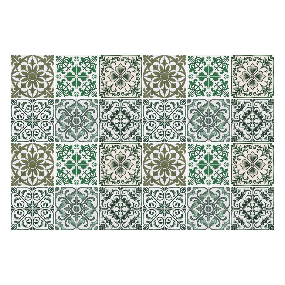 Nálepka na dlaždice Květinové a geometrické motivy