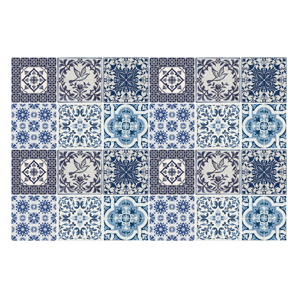 Samolepka na dlaždice Geometrické rostlinné motivy