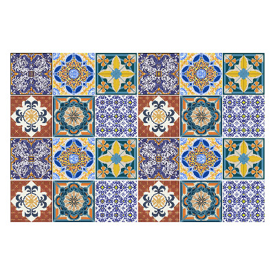 Nálepka na dlaždice Keramické motivy v aranžmá