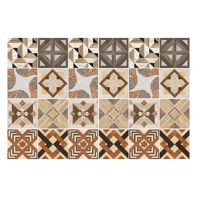 Samolepka na dlaždice Geometrie dřevěných tvarů