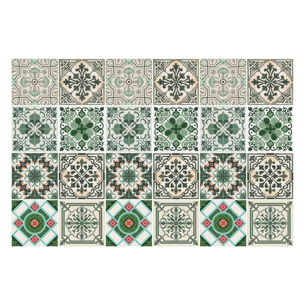 Samolepka na dlaždice Orientální květinové motivy