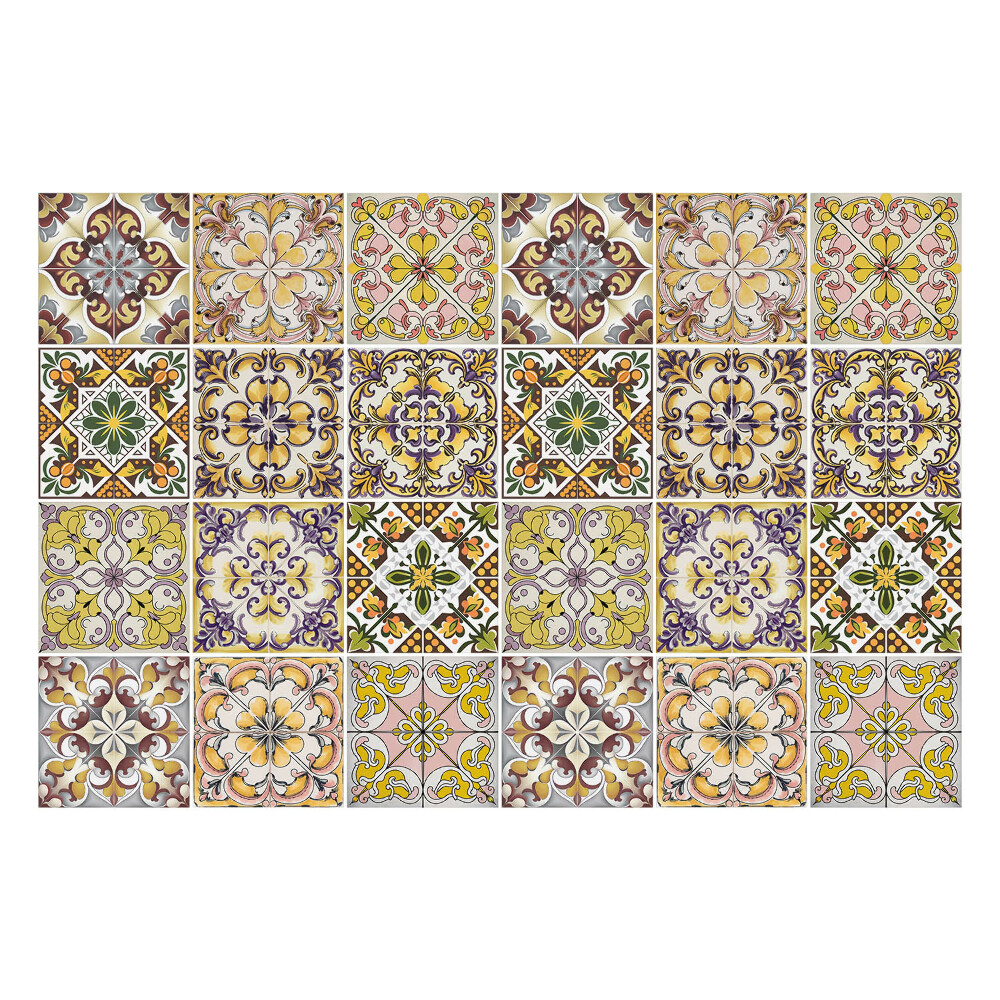 Nálepka na dlaždice Květinové motivy a ozdoby