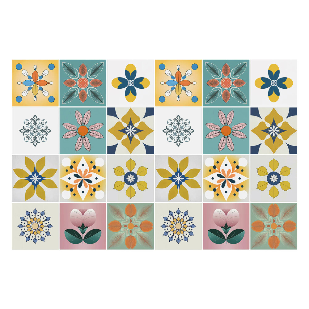 Samolepka na dlaždice Květinové motivy v aranžmá