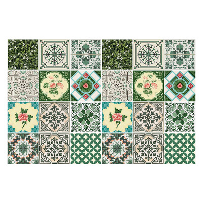 Samolepka na dlaždice Květinové motivy a listy