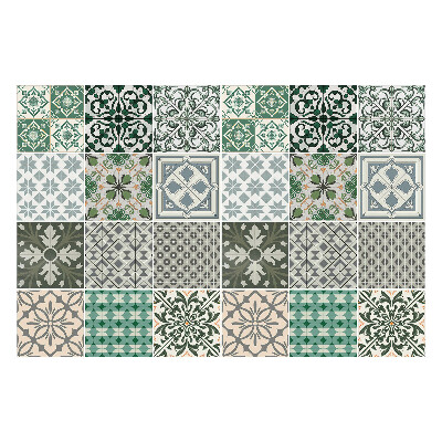 Samolepka na dlaždice Rostlinné a geometrické motivy