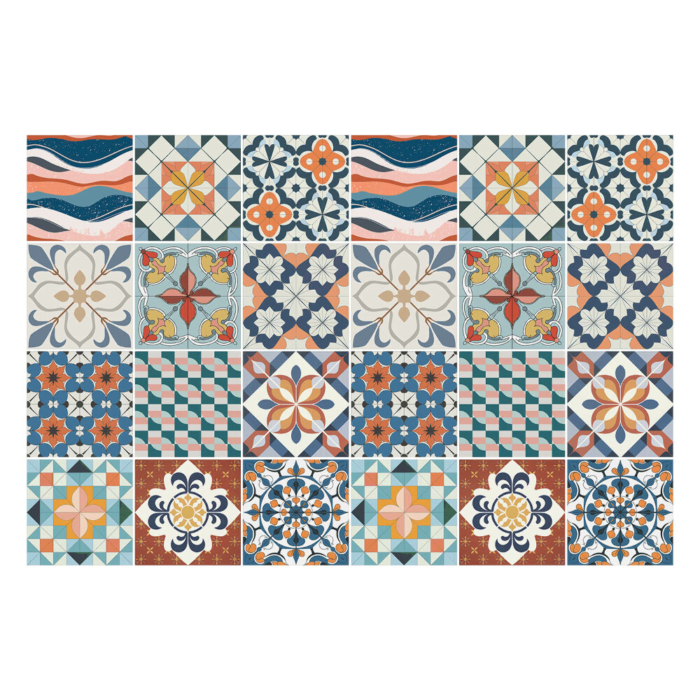 Nálepka na dlaždice Barevné orientální motivy