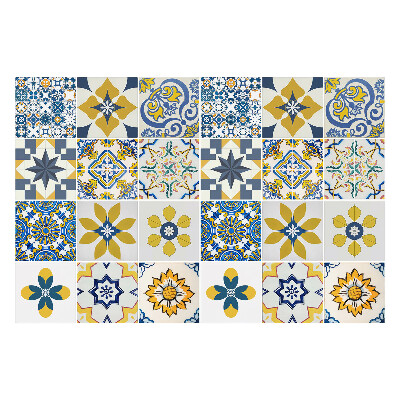 Samolepka na dlaždice Geometrické květinové motivy