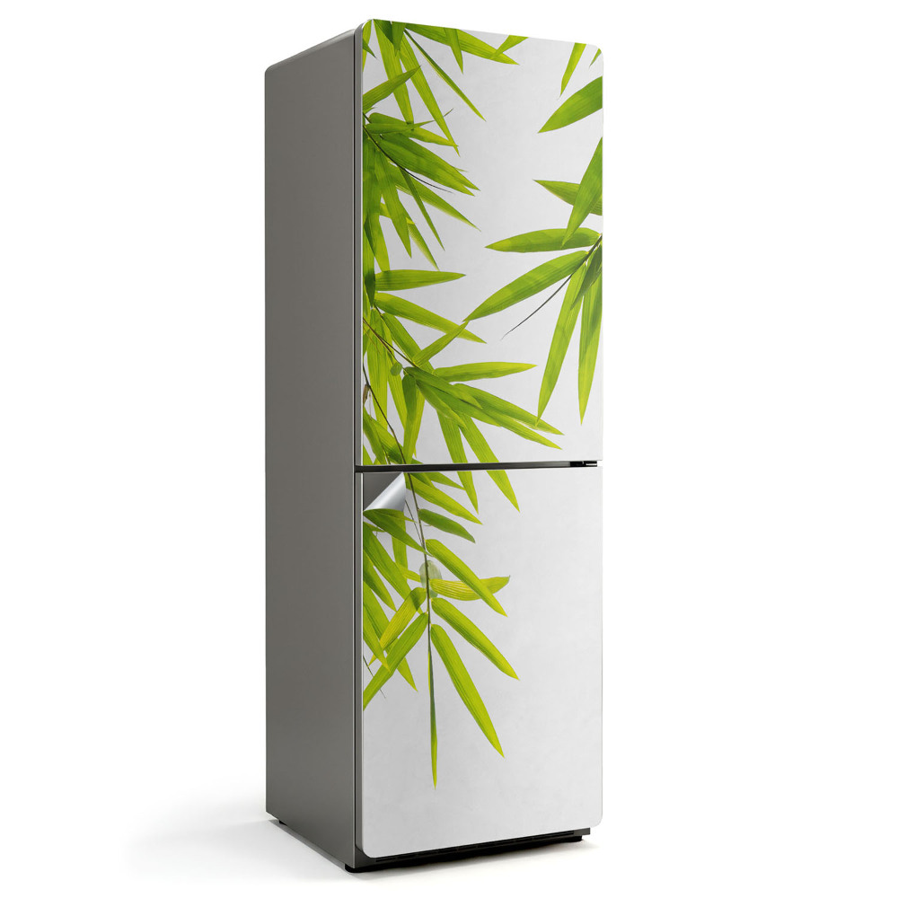 Fototapeta na chladničku Bambusové listy na bílém pozadí