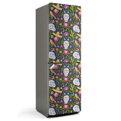 Nálepky na chladničku Vzorek lebek a rostlin