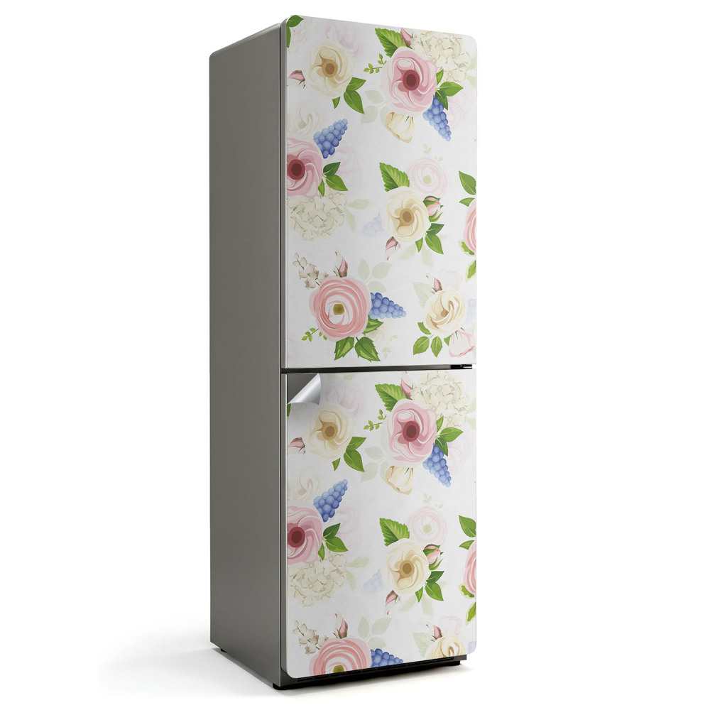 Nálepky na chladničku Květinový vzor v pastelech