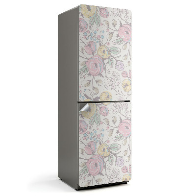 Nálepky na chladničku Květinový vzor v pastelech