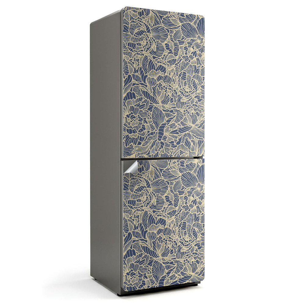 Nálepky na chladničku Květinový vzor čáry