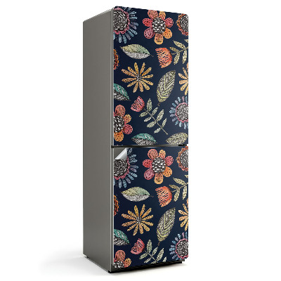 Nálepky na chladničku Květinový vzor s listy