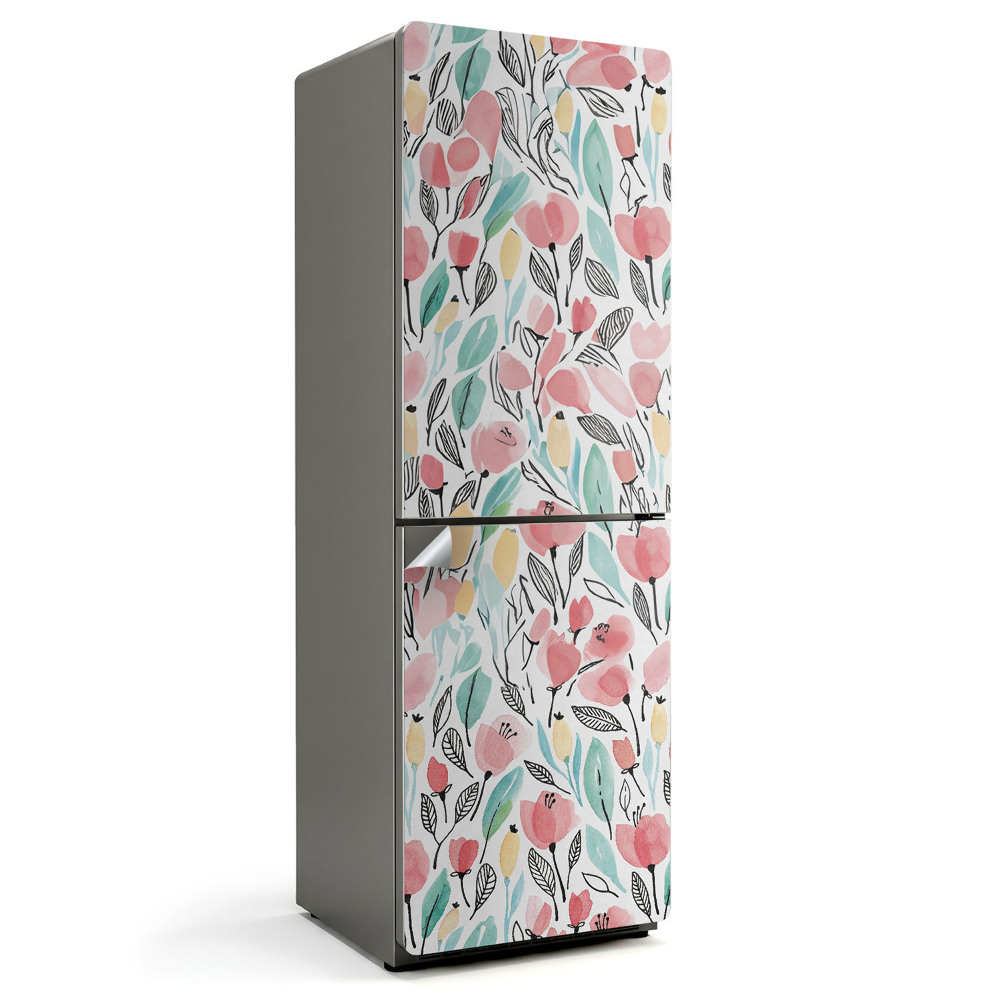 Fototapeta na chladničku Květinový vzor s listy