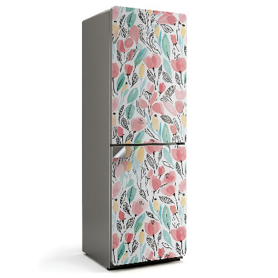 Fototapeta na chladničku Květinový vzor s listy