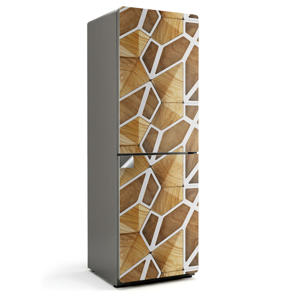Nálepky na chladničku Geometrický vzor dřeva