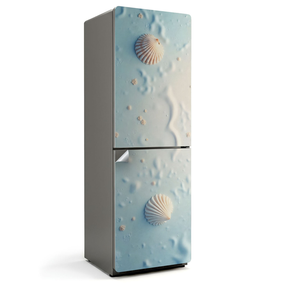 Nálepky na chladničku Mušle na písku pozadí