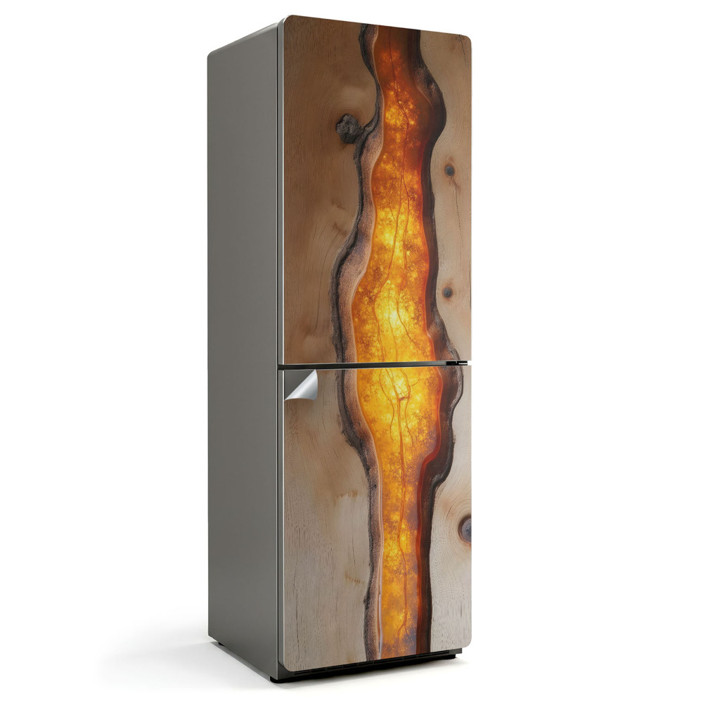 Nálepky na chladničku Přírodní vzor dřeva s pryskyřicí