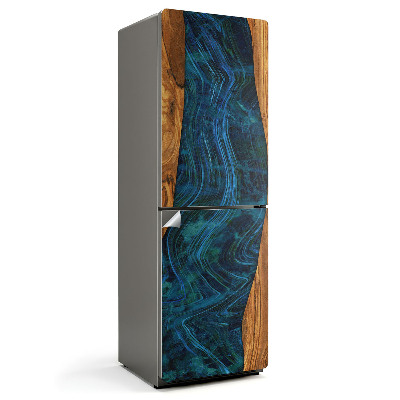 Fototapeta na chladničku Vlna pryskyřice ve dřevě