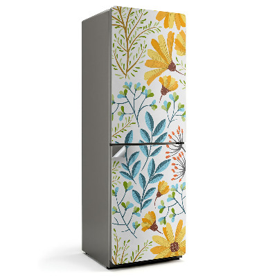 Fototapeta na chladničku Květinový vzor s listy