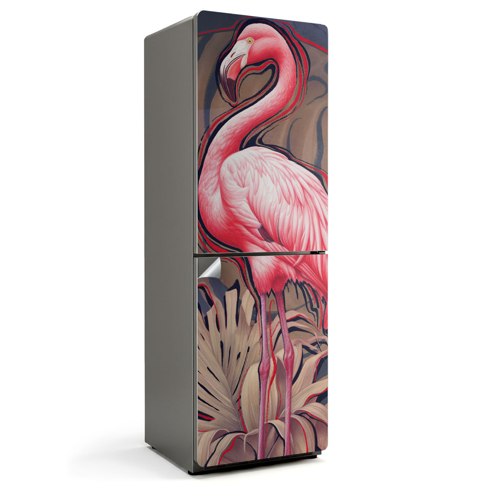 Nálepky na chladničku Majestátní plameňák v tropech