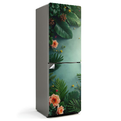 Fototapeta na chladničku Květinový vzor s listy