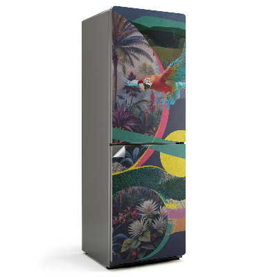 Nálepky na chladničku Vzor tropického papouška