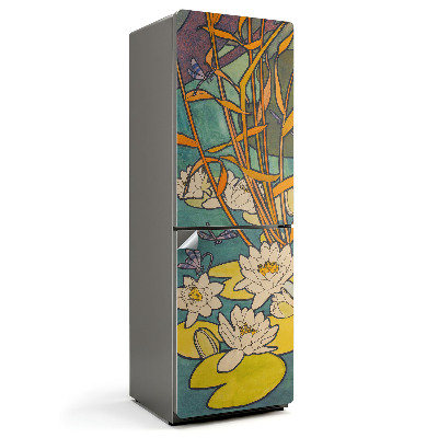 Nálepky na chladničku Květiny na vodě s rostlinami