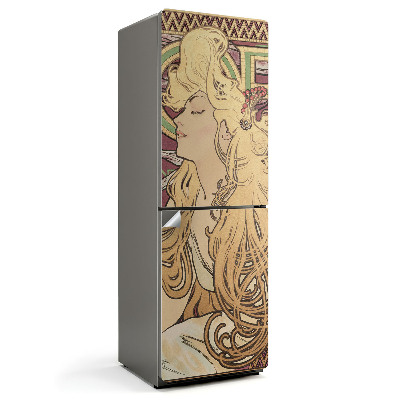 Nálepky na chladničku Alfons Mucha portrét ženy