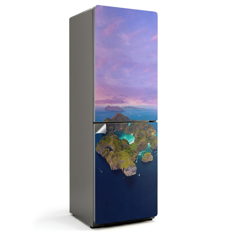 Nálepky na chladničku Tropický ostrov s lagunou