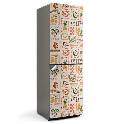 Fototapeta na chladničku Rostlinné a geometrické vzory