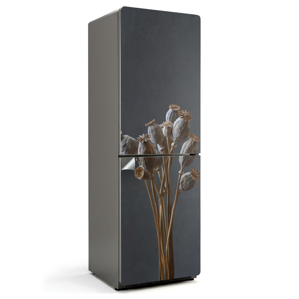 Nálepky na chladničku Kytice suchých hlav máku