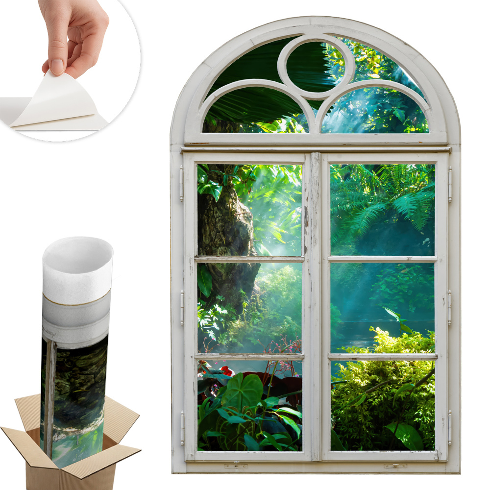 Fototapeta okno 3D 64x100 Exotický výhled