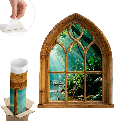 Fototapeta okno 3D 80x100 Tropická krajina