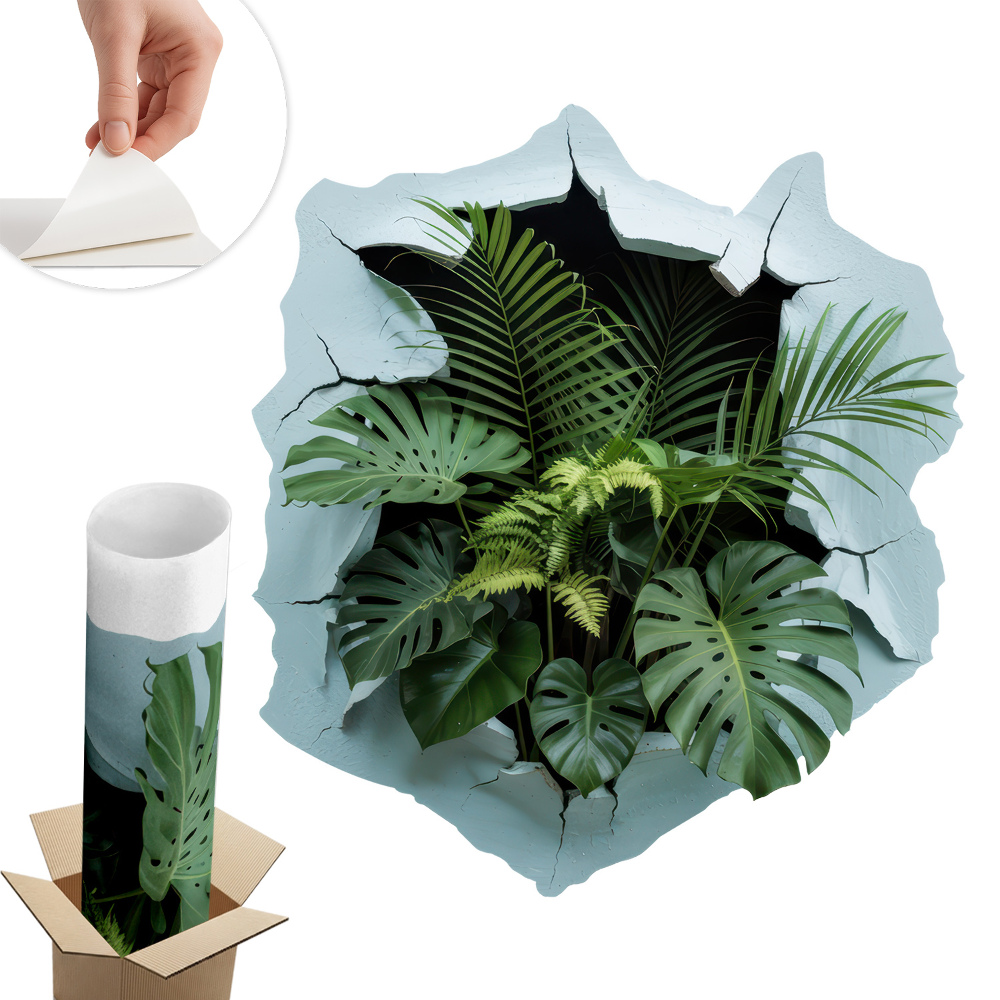 Fototapeta díra ve zdi 90x100 Výbuch rostliny