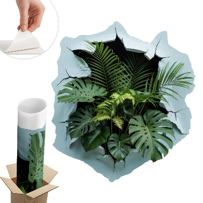 Fototapeta díra ve zdi 90x100 Výbuch rostliny