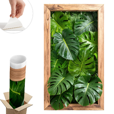 Fototapeta okno 3D 57x100 Listy monstery