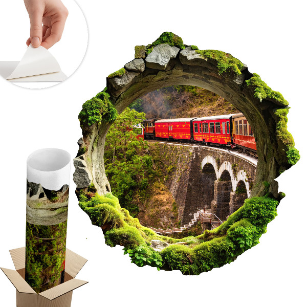 Fototapeta díra ve zdi 93x100 Zelený výhled